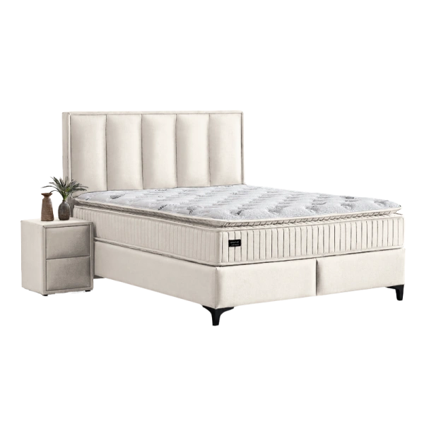 Boxspring bed HERMES 160 x 200 - ivory AN