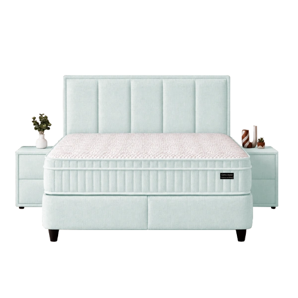 Boxspring bed ROYCE 160 x 200 - light green