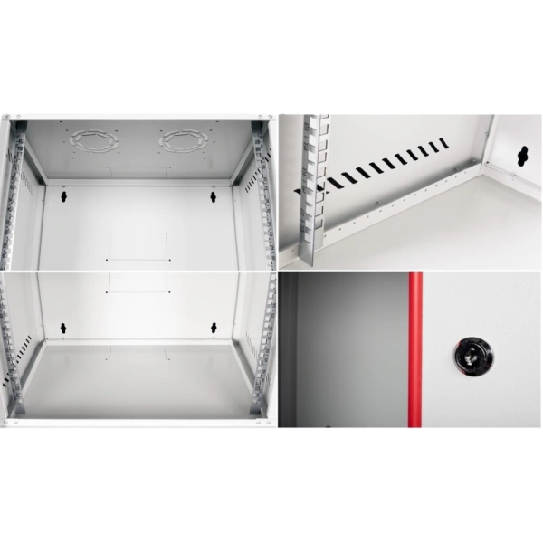 Стенен шкаф Lande 12U 19“ FLAT 540 X 400мм. - сив