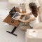 Height adjustable overbed table Carmen CR-131 - walnut / black