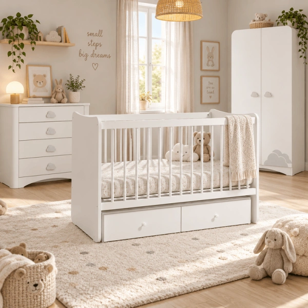 Extendable kids bed SIDE 60 x 120