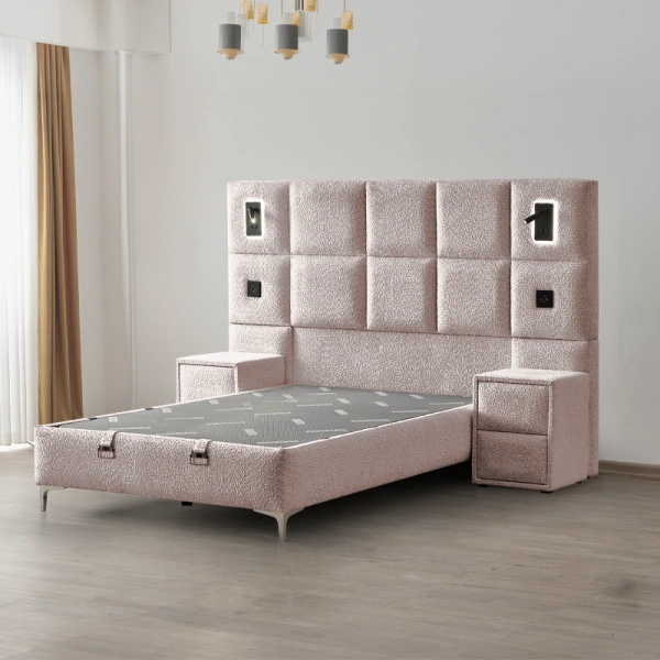 Upholstered bed BIZA 140 x 200 - cream 03